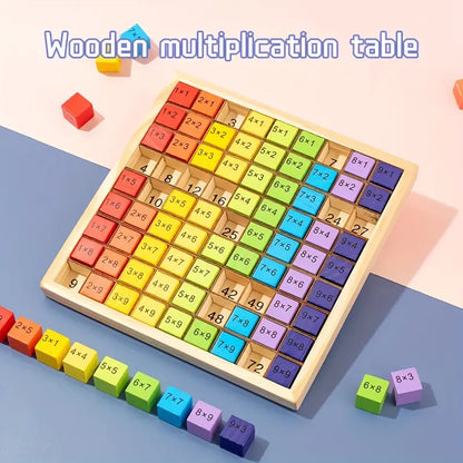 Wooden multiplication table, children's hundred number board multiplication table