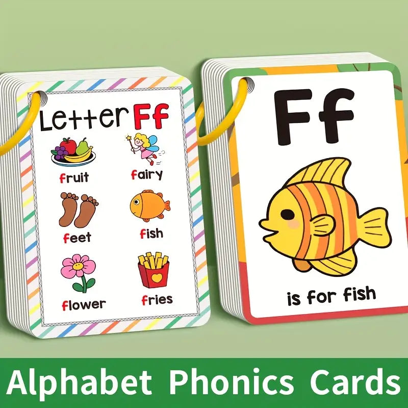 Mini Alphabet Phonics Cards - 27 Colorful Letter Learning Cards