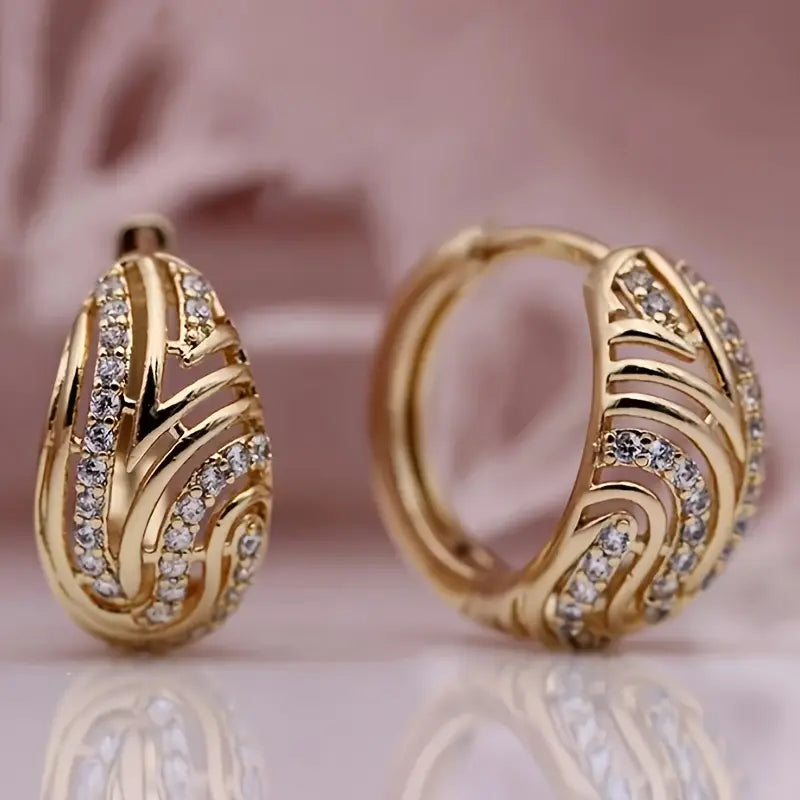 Inspired Teardrop Dangle Earrings with Cubic Zirconia