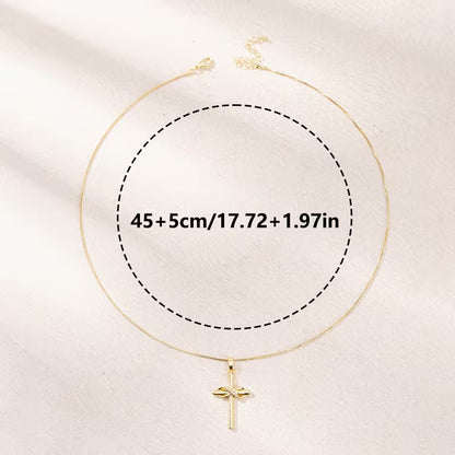 Golden Figure-8 Cross Pendant Necklace