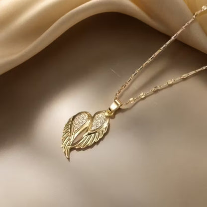 A Pendant Necklace Featuring Angel Wings