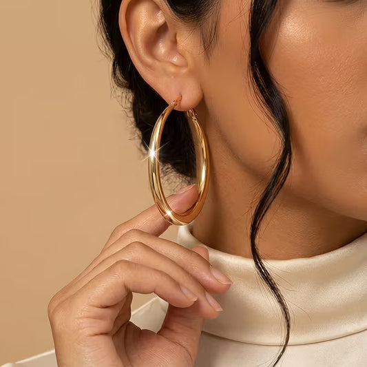 Striking Oversized Hoop Earrings