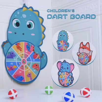 Sticky Ball Target Board with 6 Balls & Hook - Cartoon Animal Game