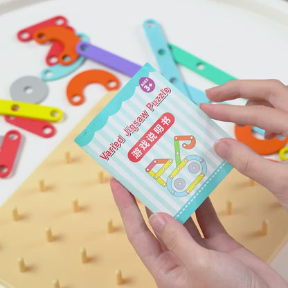 Children's Enlightenment Suit Column Puzzle Building Block Shape Puzzle Number Word