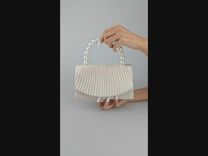 Elegant Apricot 3D Pleated -Embellished Clutch Purse for Women