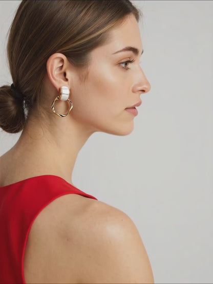 Needle Exaggerated Metal Circle Earrings - High-End Personality Trend Niche All-Match