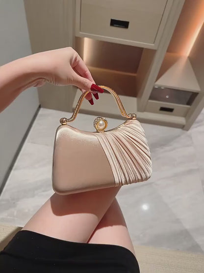 Peach Goddess Evening Clutch with Golden Accents