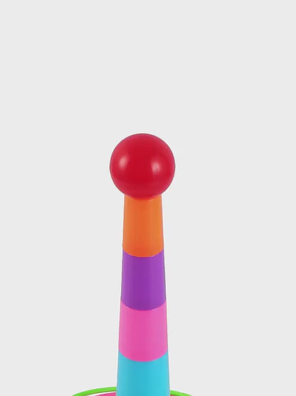 Colorful Rainbow Ring Toss Game for Kids - Interactive Indoor/Outdoor Toy