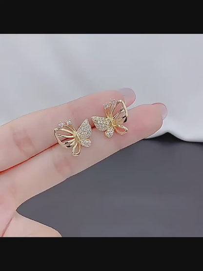 A Pair of Simple and Fashionable Butterfly-Shaped Earrings