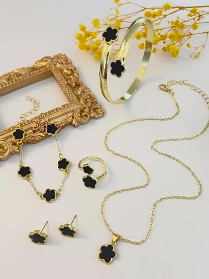 Five Petal Lucky Flower Women'S Jewelry Set