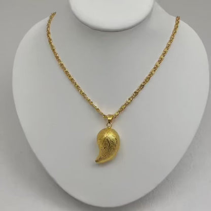 Golden-Tone Teardrop Necklace - Minimalist Dainty Chain Jewelry